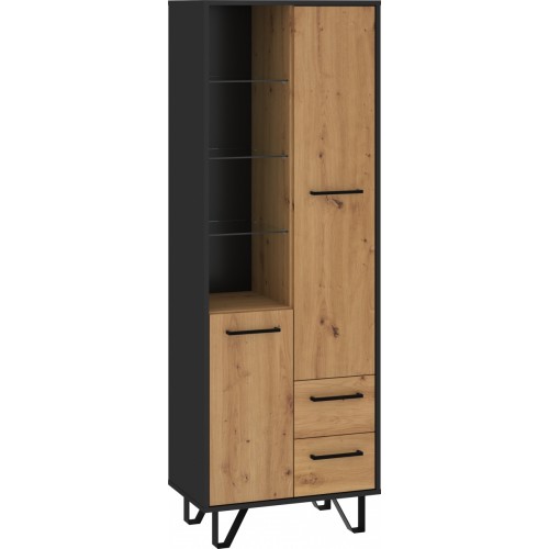 Plaukts BOSS-10 2D2S, Melns/Ozols artisan